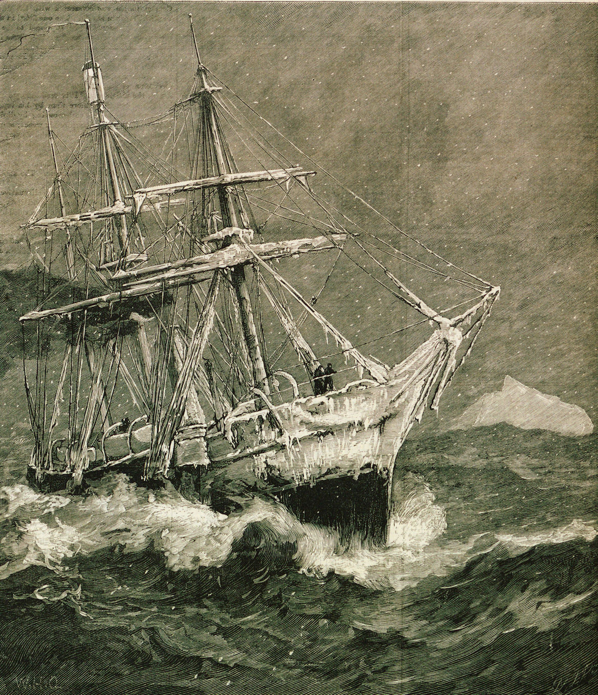 North Pole Expedition: H. M. S. Alert homeward bound. Arctic. Ships 1876 print